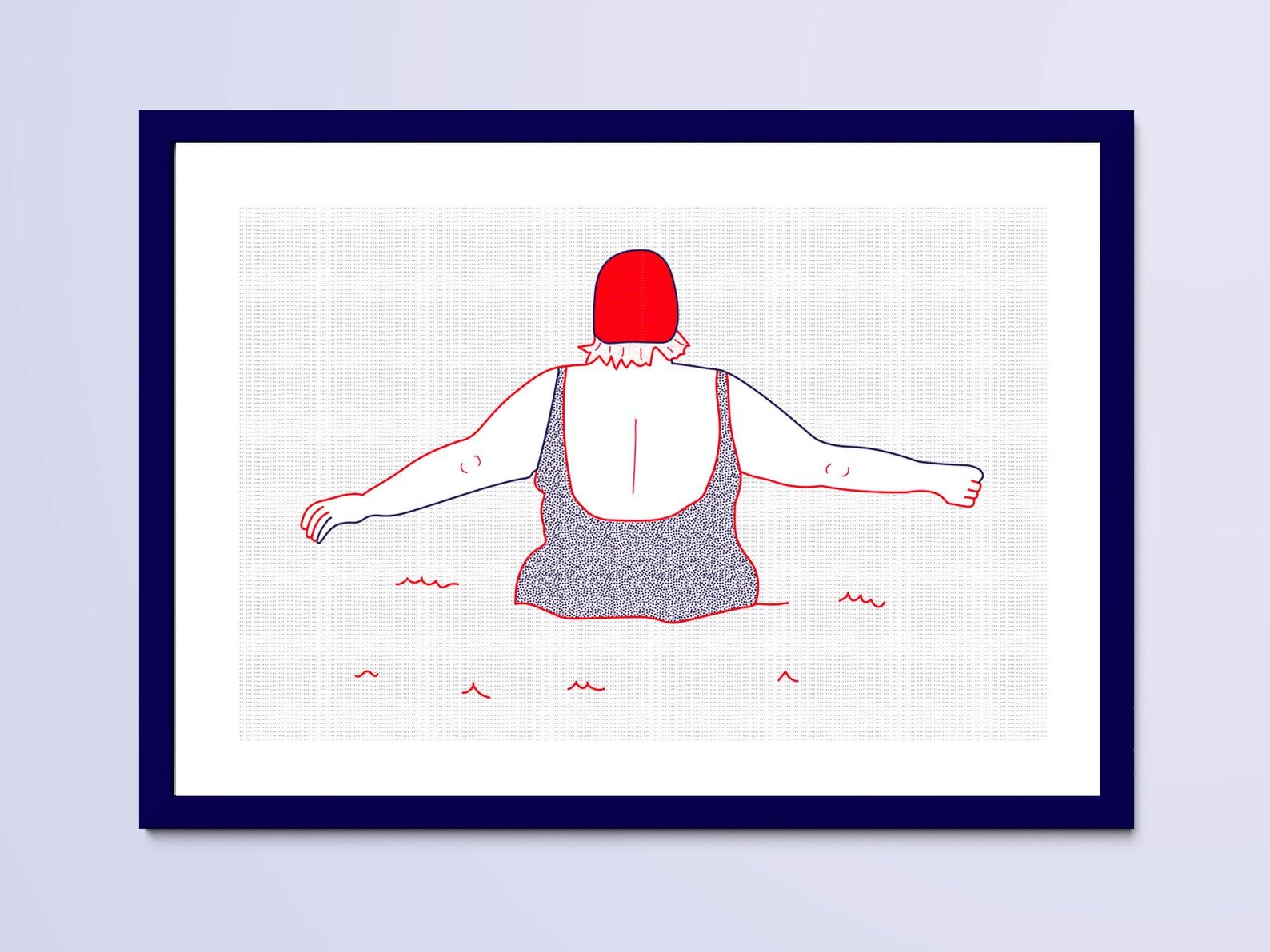 Illustration A4 naiade no. 2/8 brittany bather sea