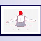 Illustration A4 naiade no. 2/8 bretagne baigneuse mer
