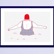 Illustration A4 naiade no. 2/8 bretagne baigneuse mer