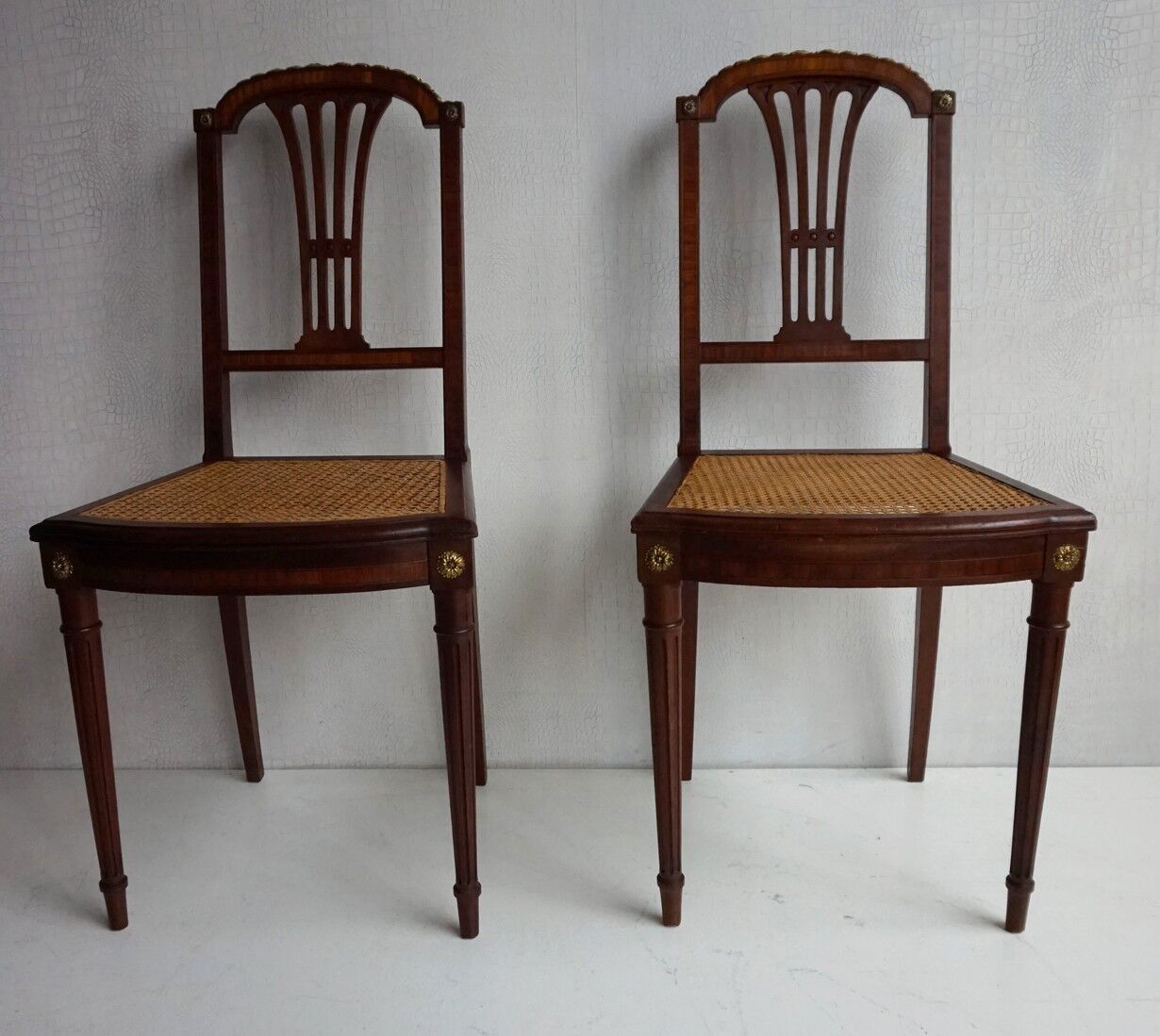 Pair of Louis XVI chairs circa 1870