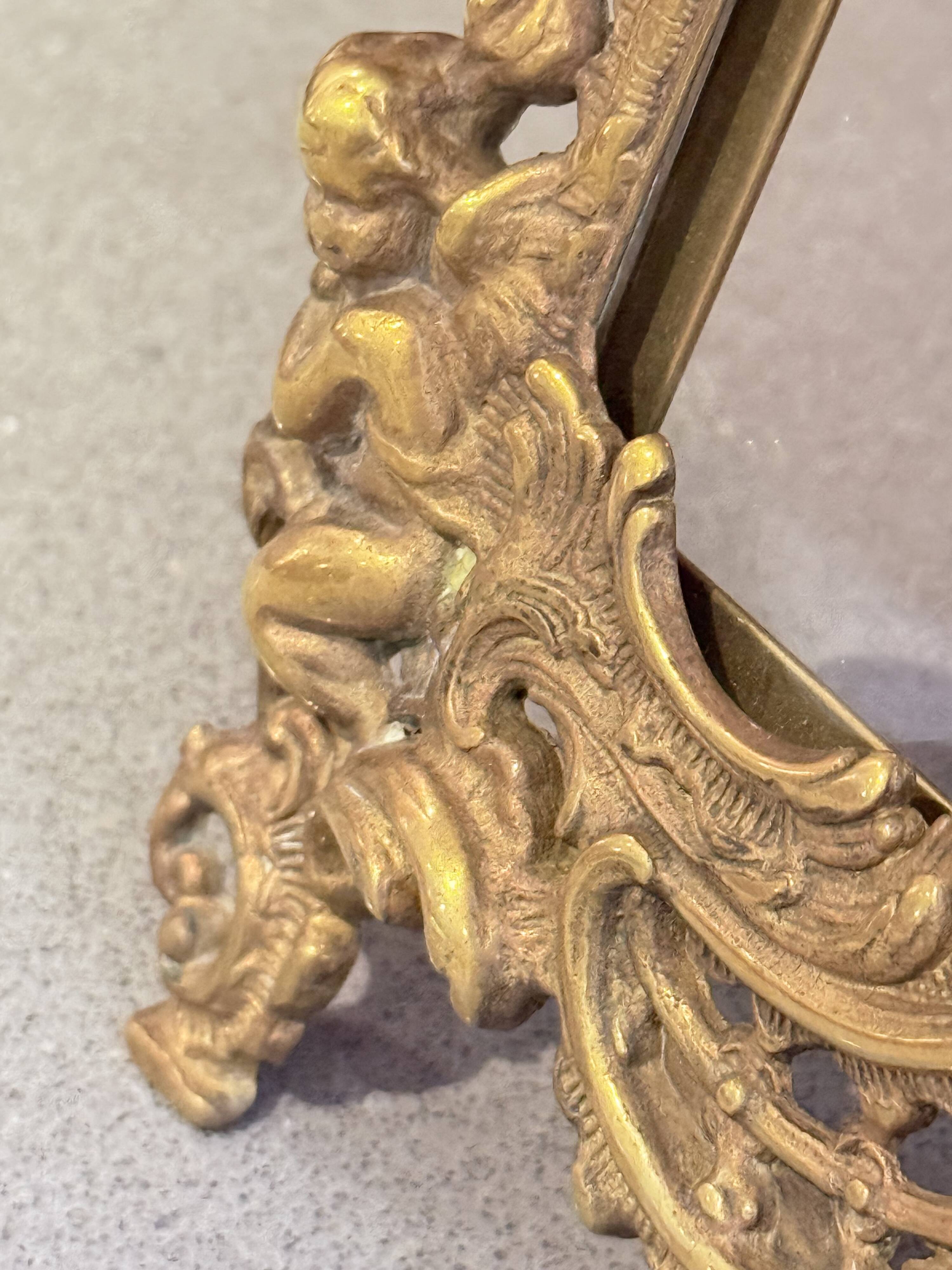 Paire de cadres en laiton doré rococo, cadres décoratifs antiques pour mur et table