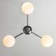 Lustre italien du milieu du siècle en chrome et opaline