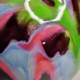 Ricard enamelled ceramic vase, signed, 28 cm