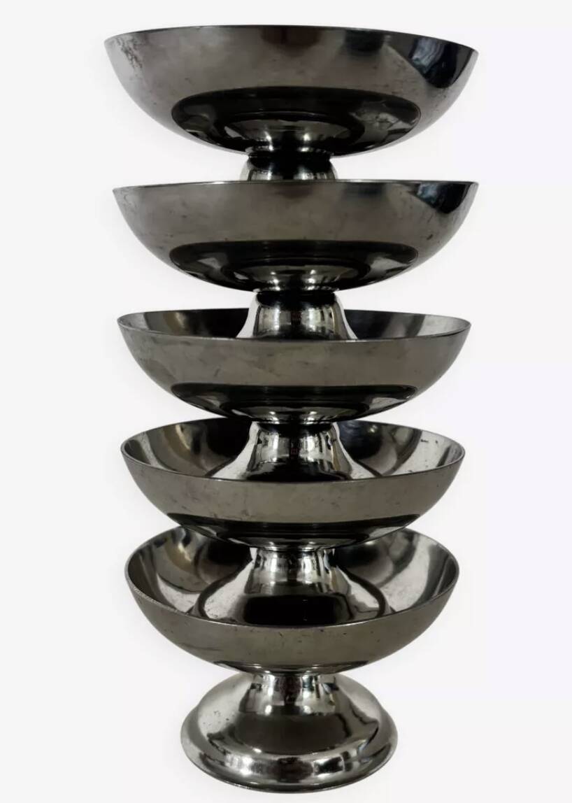 Lot de 5 coupelles en inox
