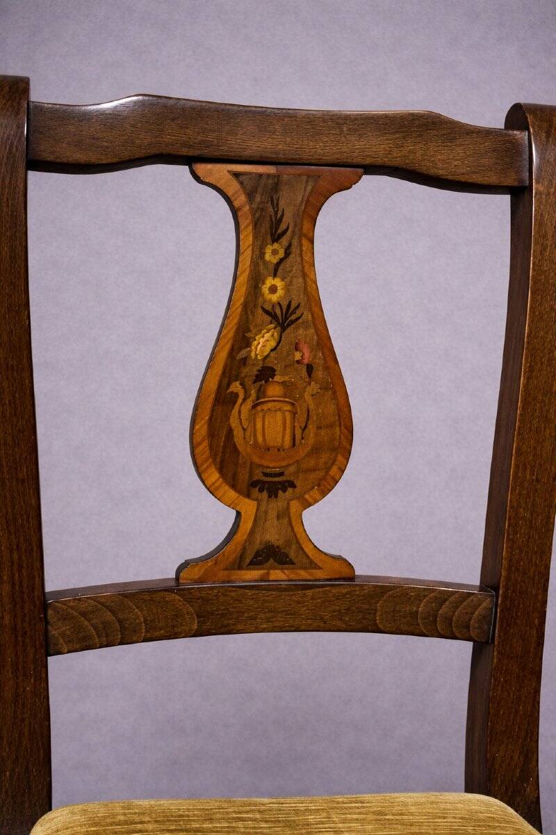 Set of 6 inlaid chairs – Biedermeier / Restoration style