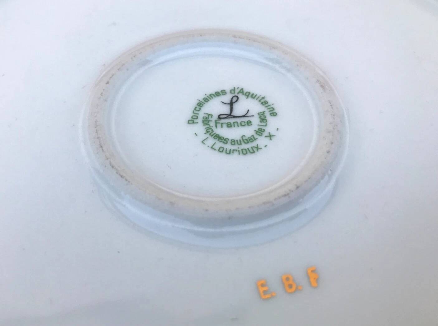 Old cake plate Porcelain from Aquitaine L.L Lourioux France