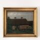 Original Vintage Oil Painting of a Cottage with Garden ( circa 1940)