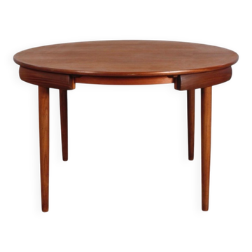 Table à manger en teck Roundette Hans Olsen Frem Rolje design danois années 60