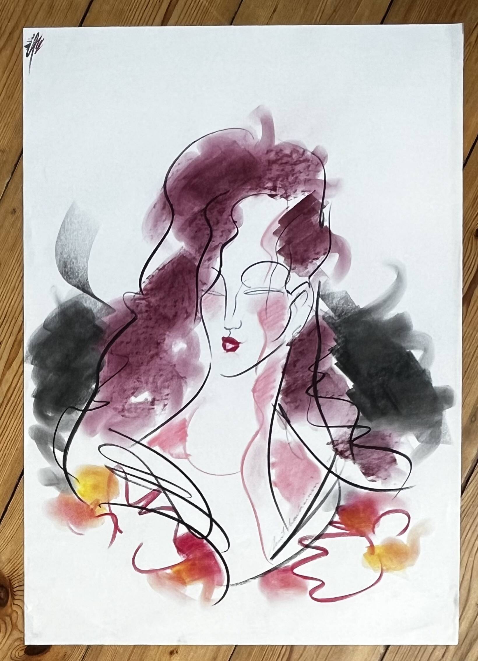 Henri Matchavariani (VOGUE illustrator) (1939) Fashion drawing. Contribution for Vogue 1987