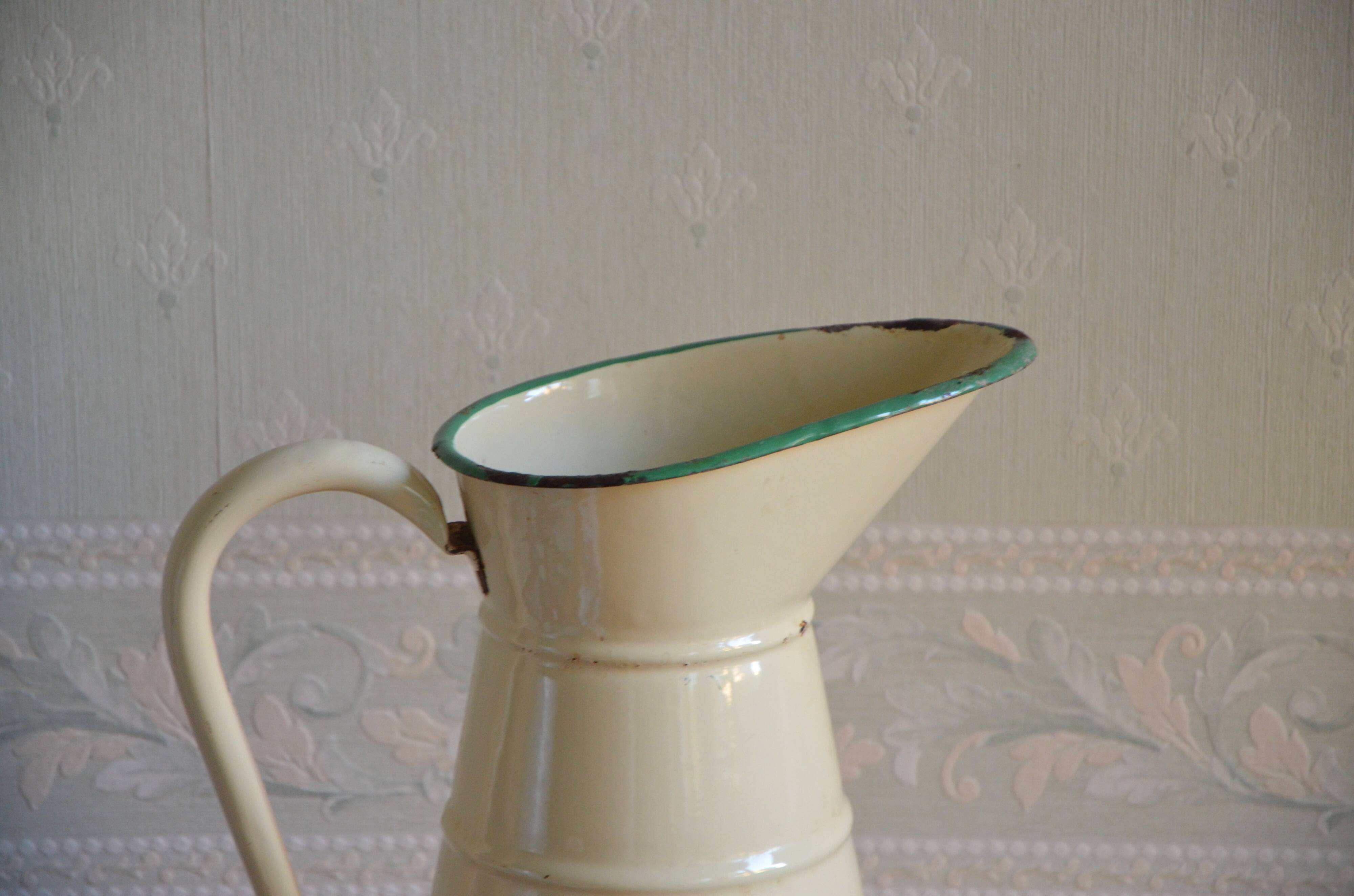 Vintage cream enamelled broc