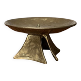 Brutalist bronze candlestick from the mid-century, 1960s.