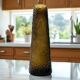 Vintage 1970s Art Glass Vase - Textured Amber Gradient Design