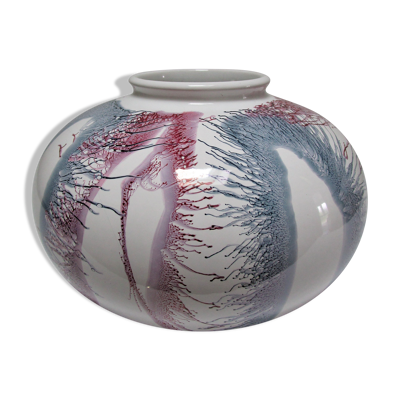 Vase west germany céramique à décor projeté design années 70