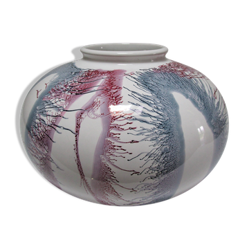 Vase west germany céramique à décor projeté design années 70