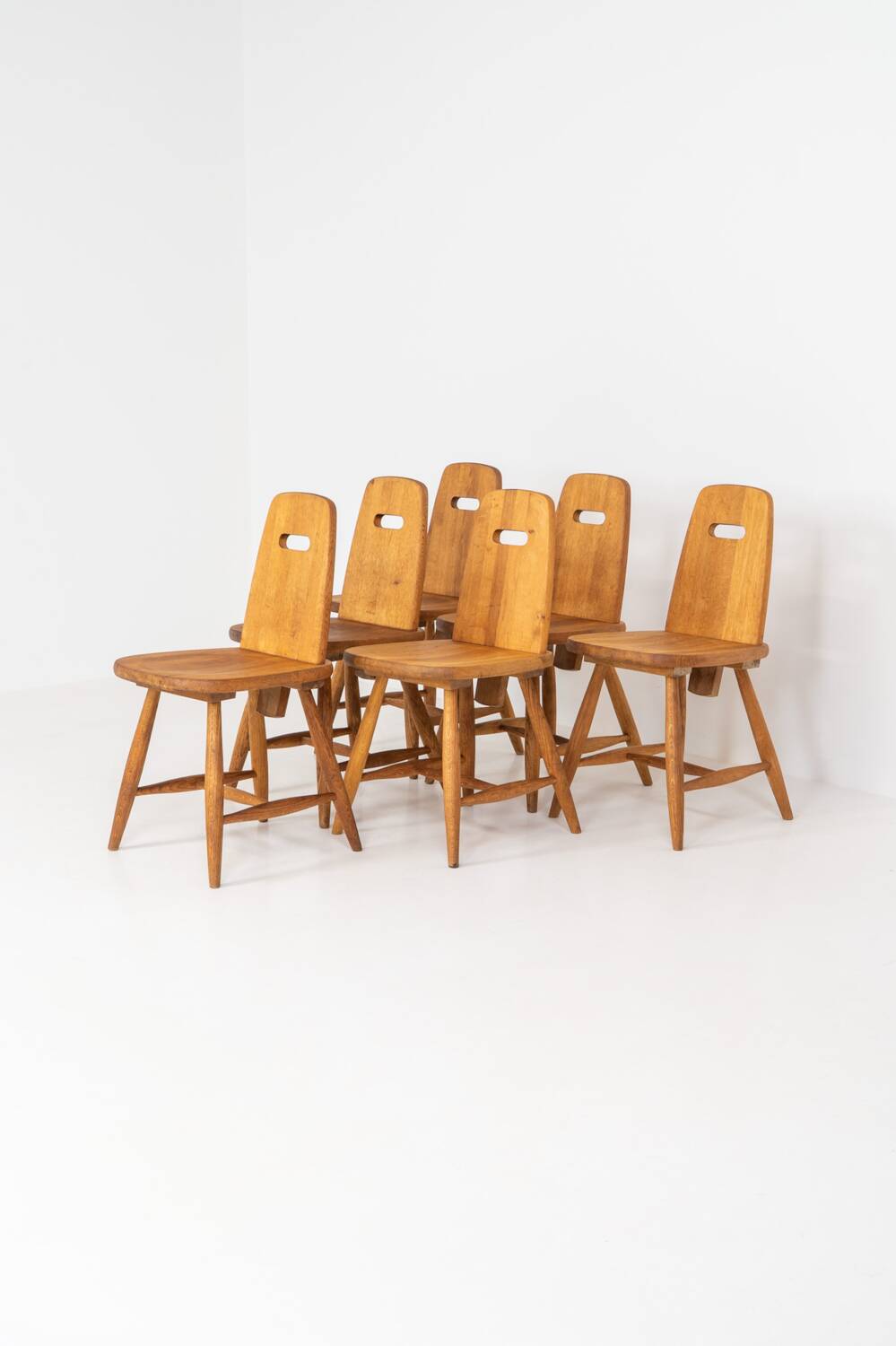 Ensemble de six rares chaises à repas « Pirtti » par Eero Aarnio pour Laukaan Puu