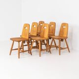 Ensemble de six rares chaises à repas « Pirtti » par Eero Aarnio pour Laukaan Puu