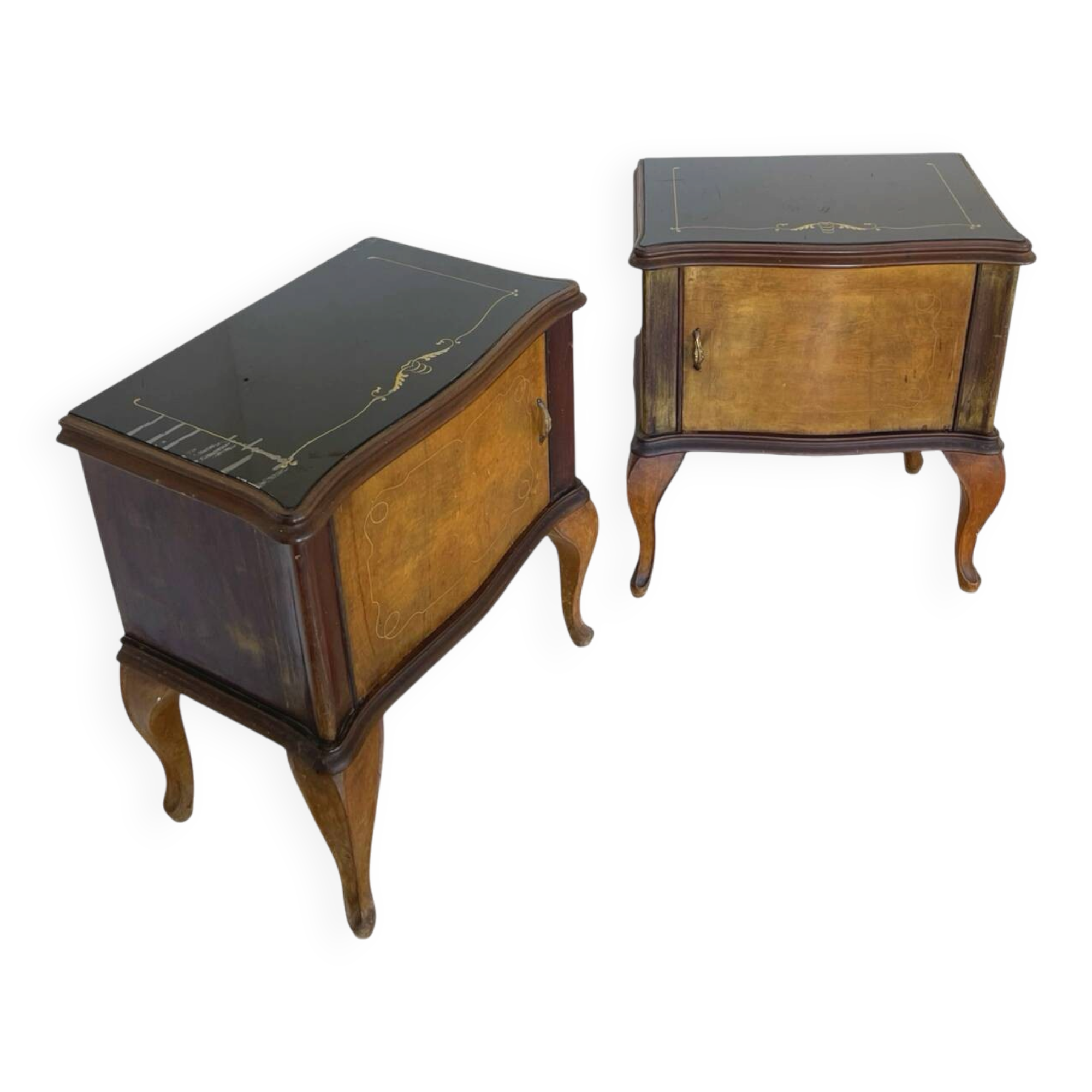 Tables de chevet/commodes Chippendale italiennes, années 1940/1950.