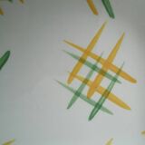 Lunéville rectangular dish/dish with green and yellow geometric pattern