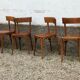 Series of 10 vintage bentwood curved wood bistro chairs