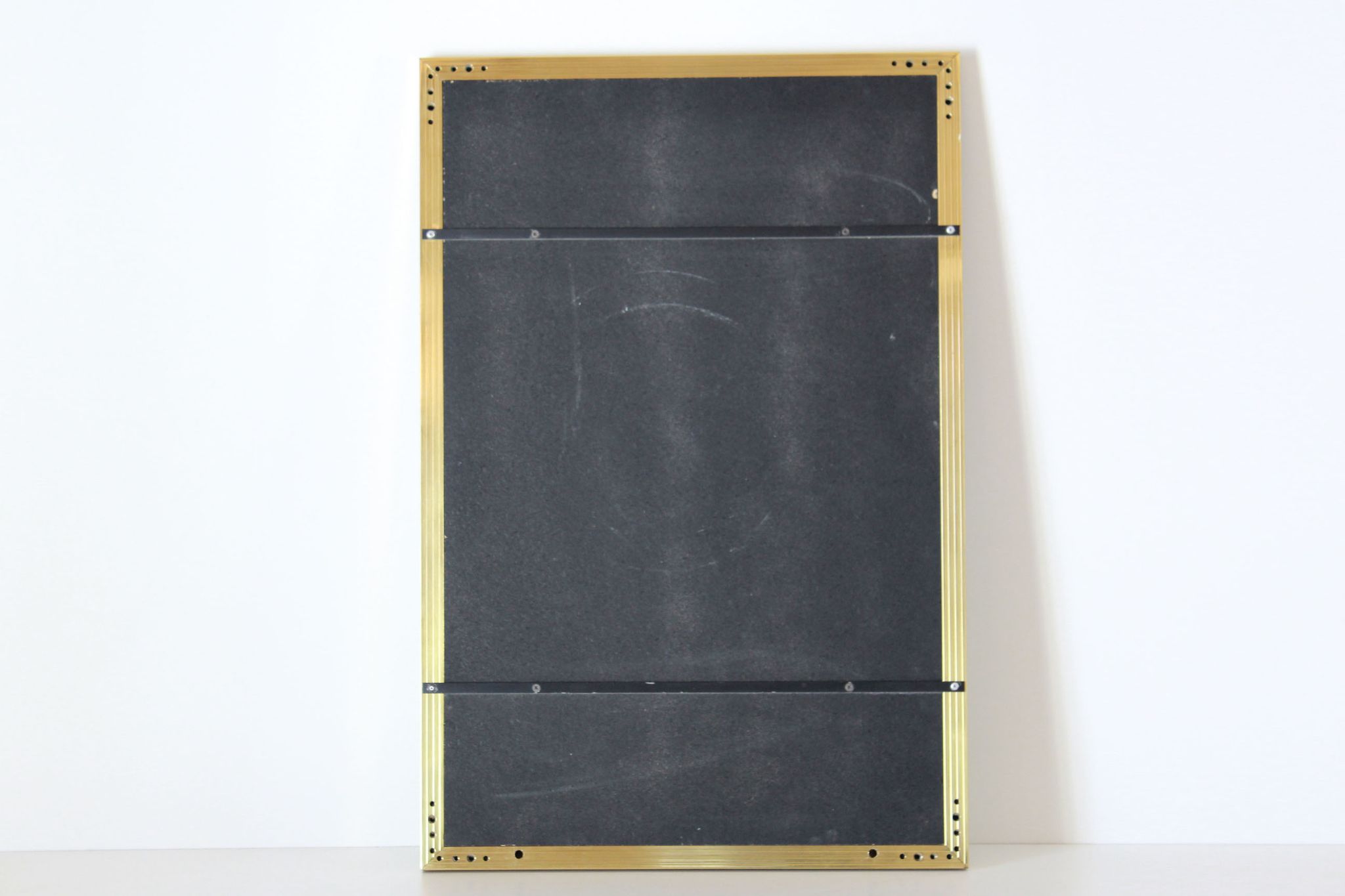 1970s vintage mirror with goldenrod frame
