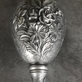 Ewer, Mauro Manetti art foundry, floral embossed decoration and bird's head handle