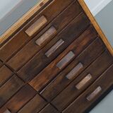 Vintage German Oak Glass Shop Counter Haberdashery Cabinet Vitrine, ca 1950