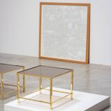 Tables d'appoint structure en laiton 1970 France vers 1970