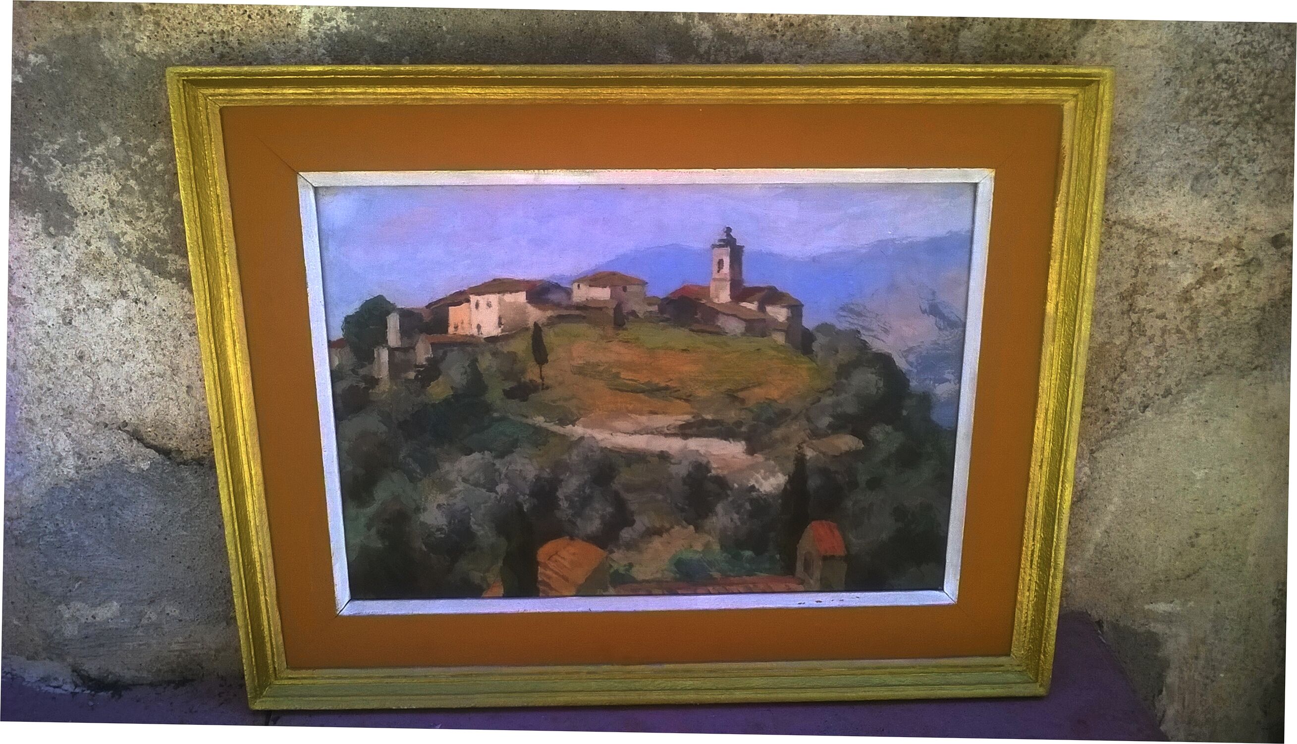 Painting of the town of castellar " Frédéric Léon Deshayes (1883-1970)"