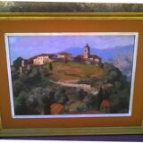 Painting of the town of castellar " Frédéric Léon Deshayes (1883-1970)"