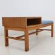 Minimalist mid-century phone / reading bench, oak, Danish modern design, 1960s / 1970s