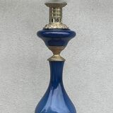 Baluster lamp blue and bronze porcelain