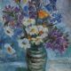 Hand Painted Painting, Oil on Canvas, Signed, Czechoslovakia, 1963