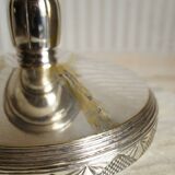 Cup or compotier on art deco pedestal in silver metal