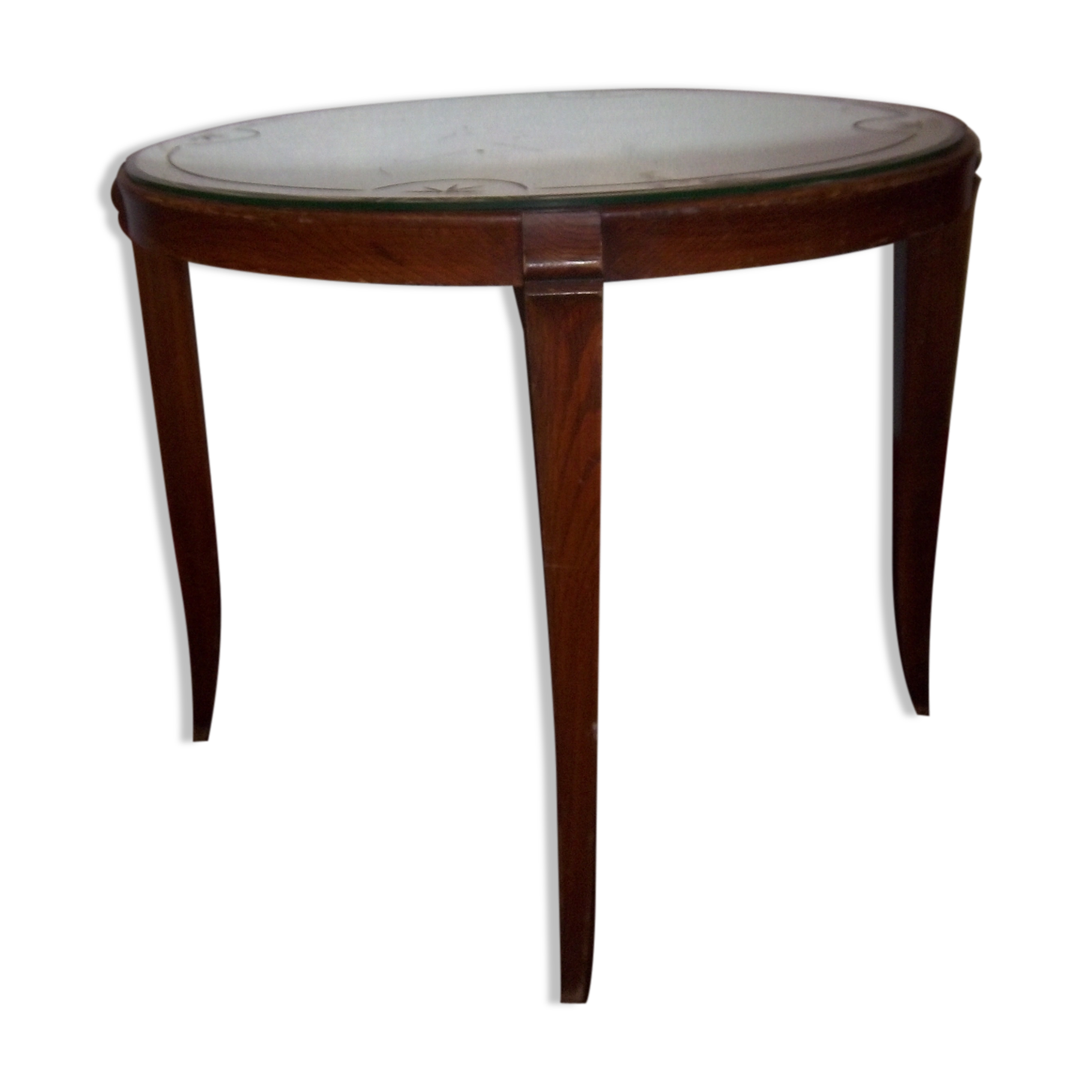 Table round art deco 1930/40 with original mirror