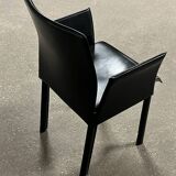 Office chair with armrests in thick black leather, Cattelan Italia