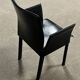 Office chair with armrests in thick black leather, Cattelan Italia