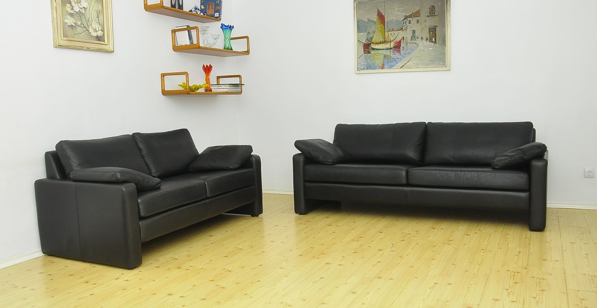 Conseta 2 seater leather sofa by Friedrich Wilhelm Möller for COR, 1964