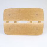 Sculptural mid-century stool in solid oak by Carl Gustaf Boulogner, Sweden, 1950s.