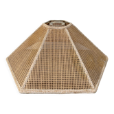 Lampshade / suspension 1970 vintage canned wicker