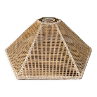 Abat-jour / suspension 1970 vintage en osier canné