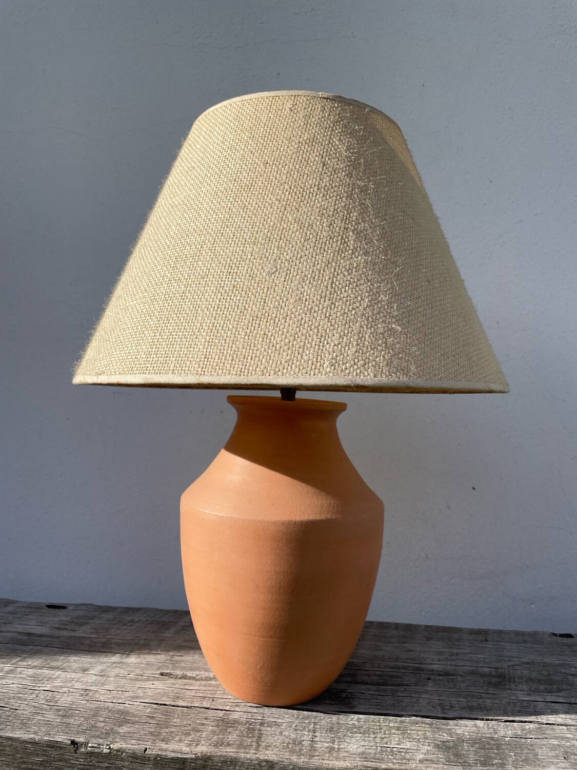 Terracotta ceramic lamp