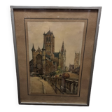 Aquarelle de Gand Nicolas Markovitch, vers 1930