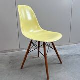 Set of 10 fibreglass & walnut DSW chairs, Charles & Ray Eames, Herman Miller, 60s-70s
