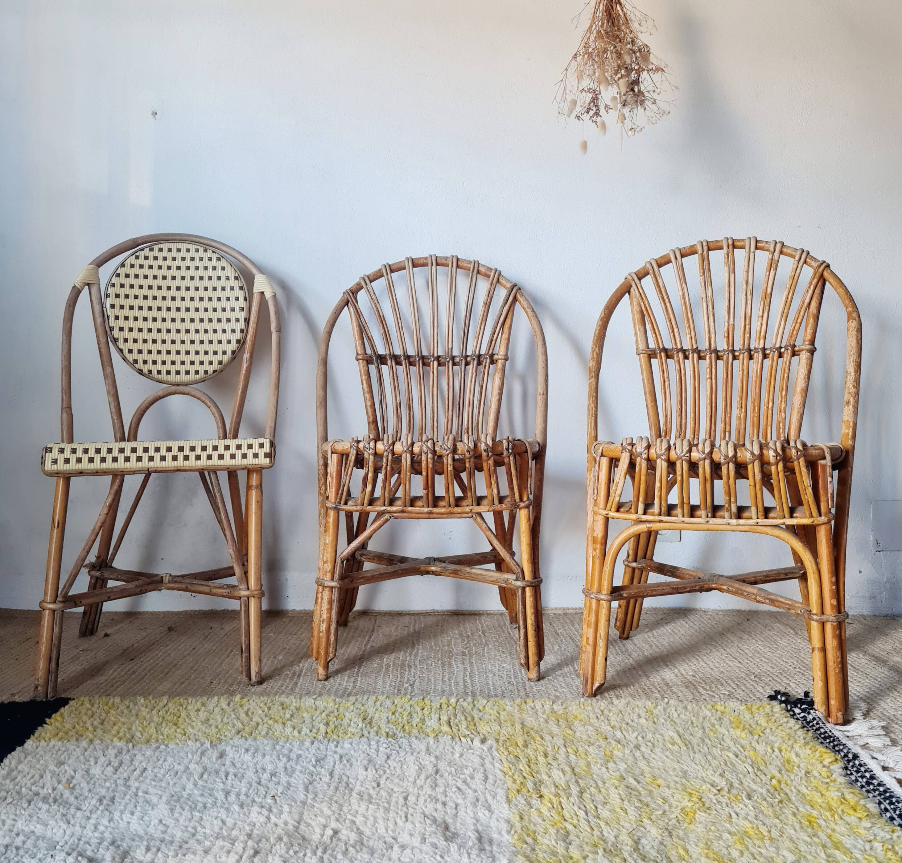 Vintage bistro chairs rattan Hardy house