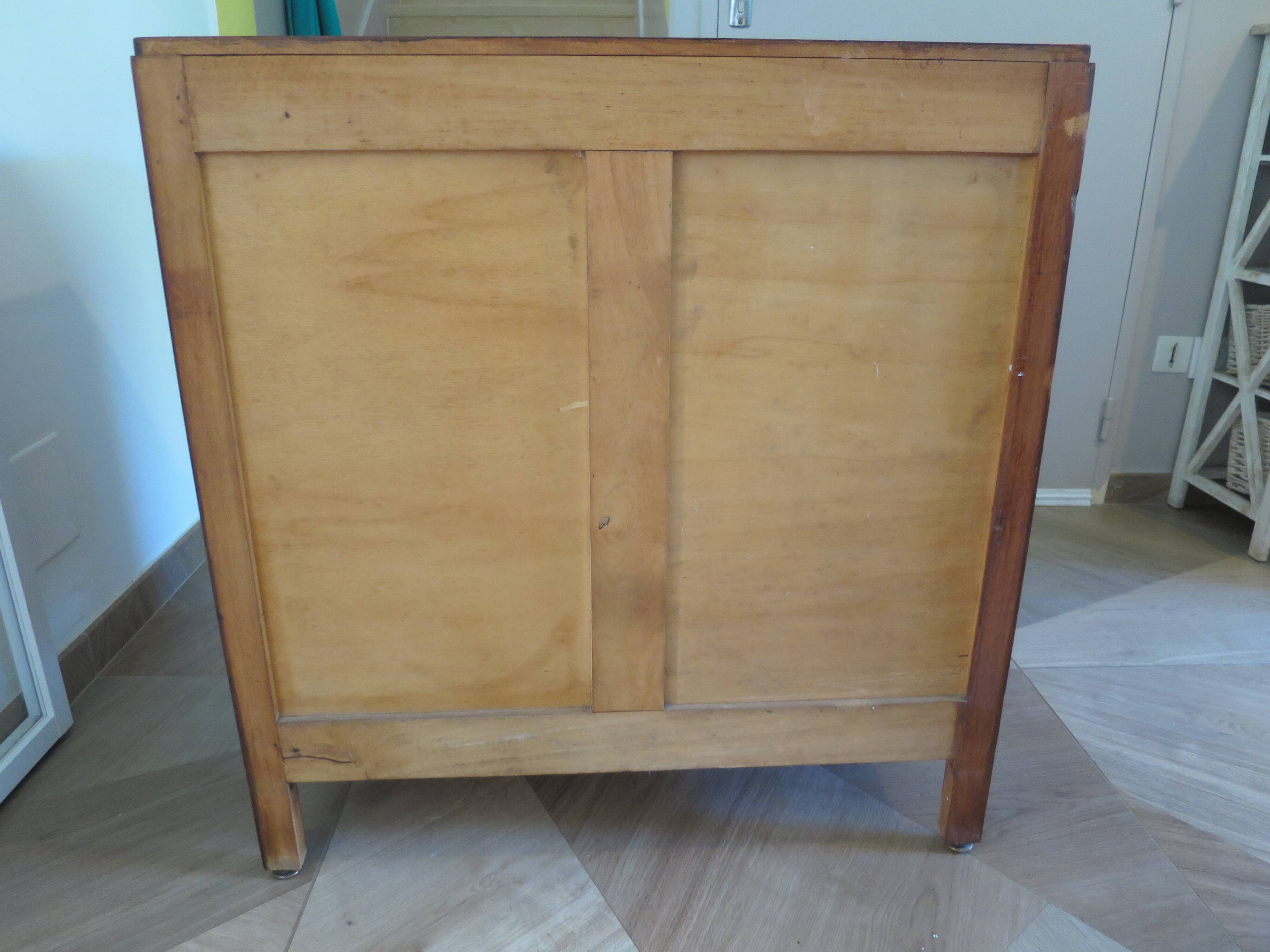 Rare - belle commode art déco 4 tiroirs - années 60 - Patine noyer - Pieds moustache