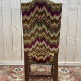 4 chaises de style Louis XIII en bois tournés et velours