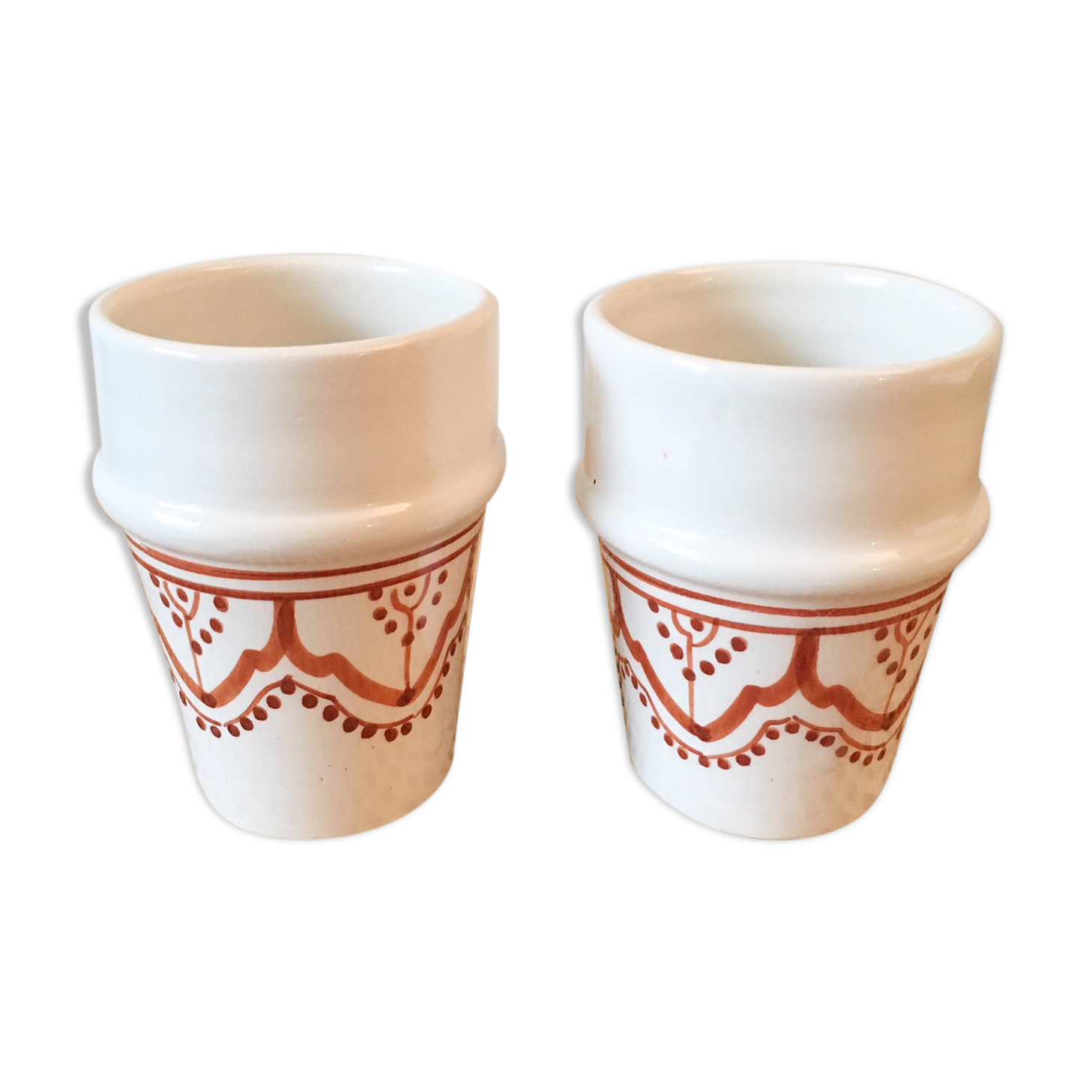 Lot of 2 Beldi cups in Moroccan ceramic