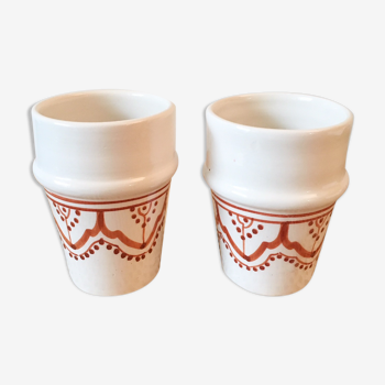 Lot of 2 Beldi cups in Moroccan ceramic