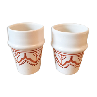 Lot of 2 Beldi cups in Moroccan ceramic