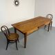 Grande table de ferme en bois avec tiroir en sapin fin 19 eme 